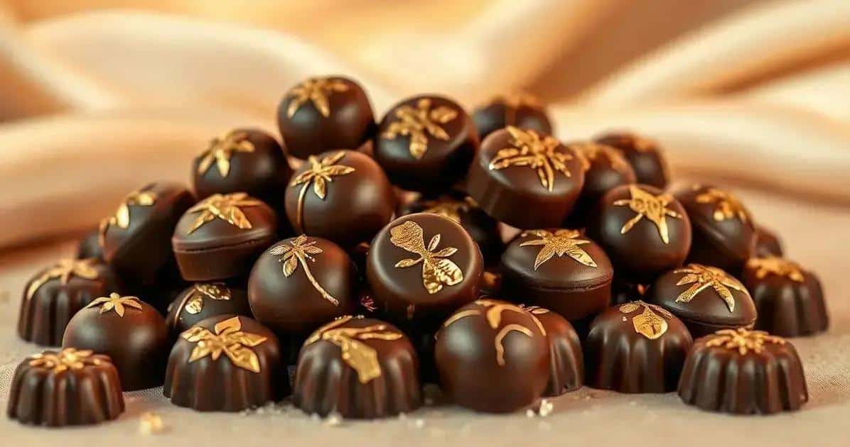 Ingredientes para Bombons ao Leite Decorados com Folhas de Ouro