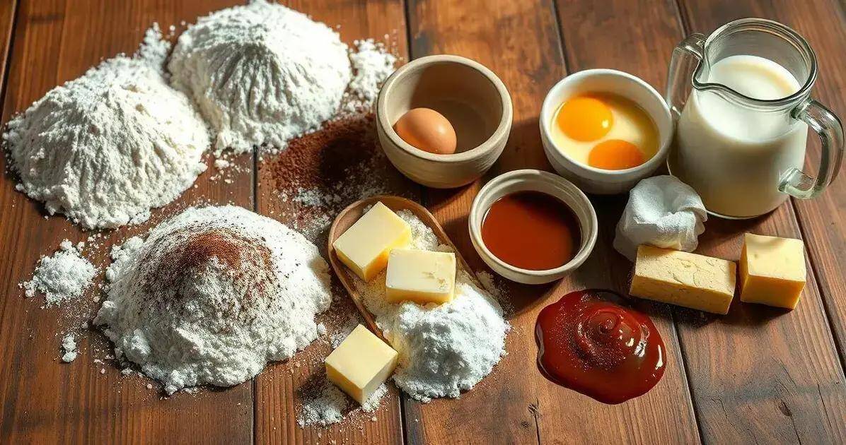 Ingredientes para Cupcake de Chocolate com Doce de Leite Queimado