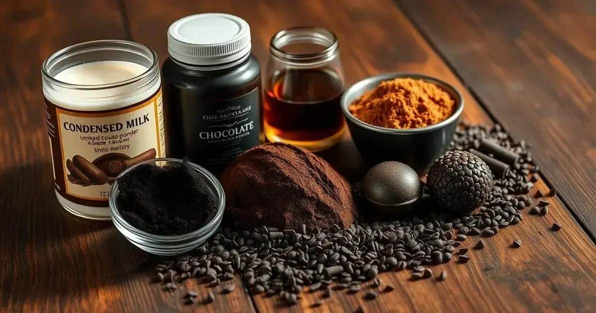 Ingredientes para o Brigadeiro de Chocolate Meio Amargo com Whisky