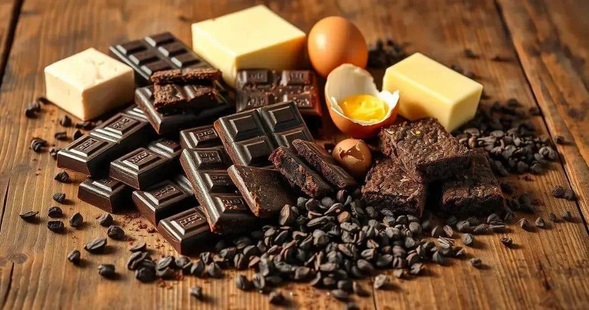 Ingredientes para o Brownie de Chocolate com Nibs de Cacau