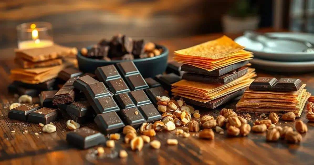 Ingredientes para o Tablete de Chocolate com Camadas Crocantes