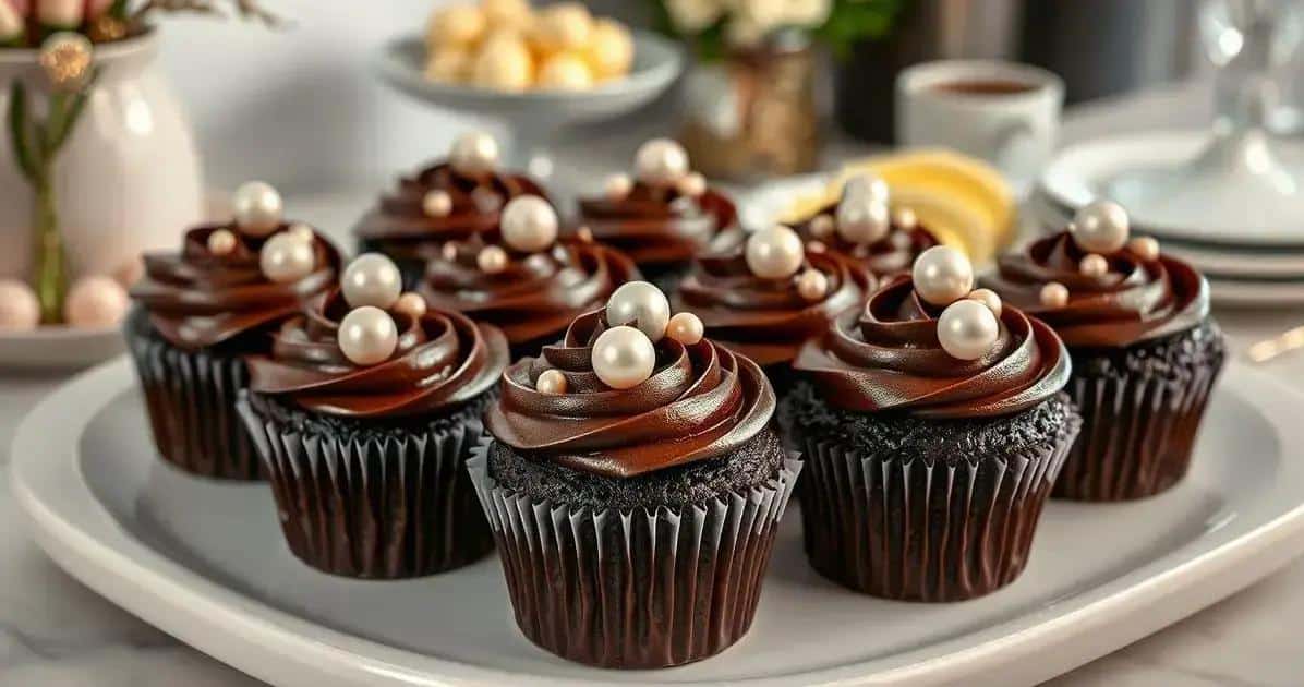 Ingredientes para os Cupcakes de Chocolate com Topping de Pérolas