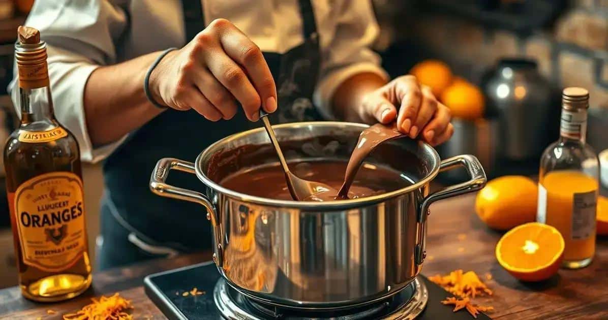 Método de Preparação do Kit Chocolate e Licor de Laranja