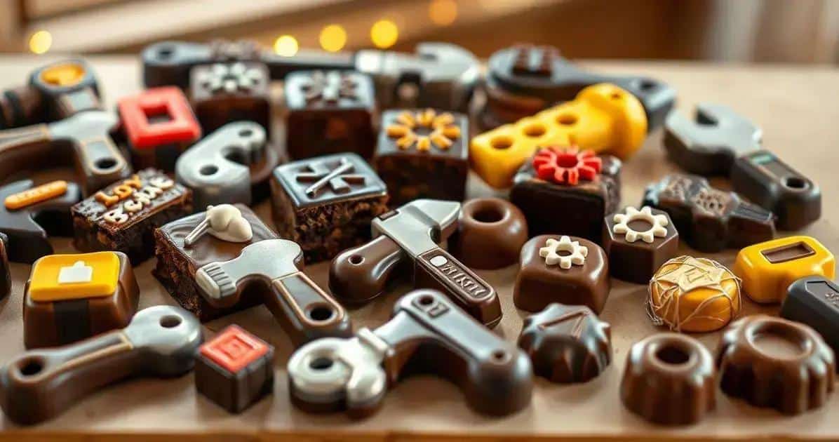Receitas Variadas com Chocolate em Formato de Ferramentas