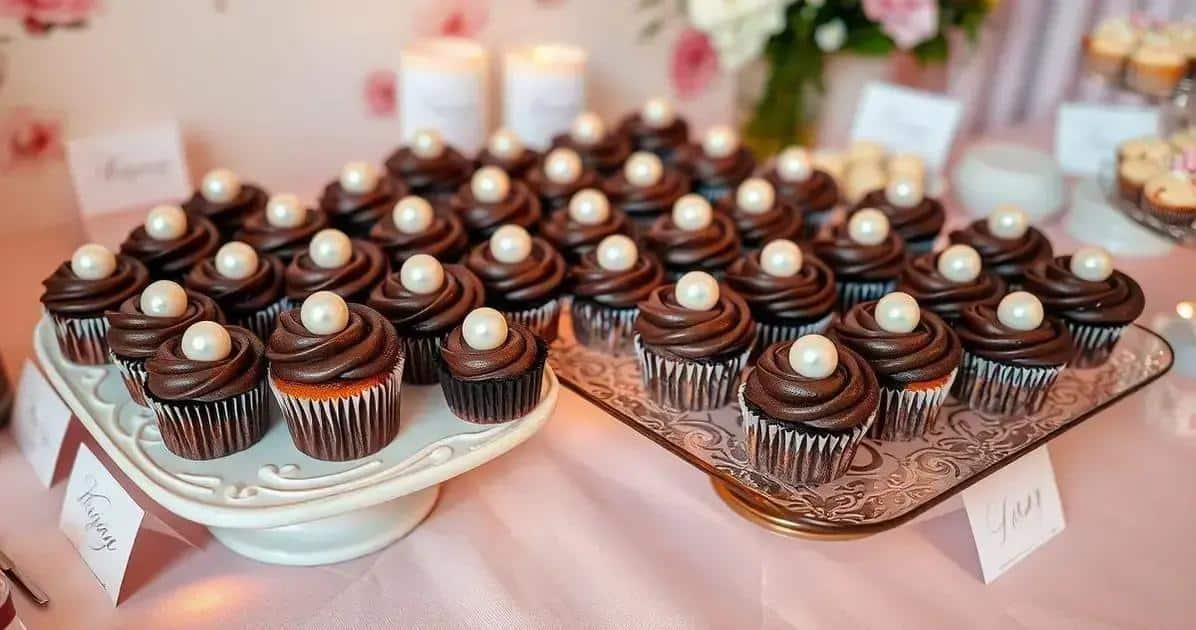 Sugestões de Servir Cupcakes de Chocolate com Topping de Pérolas