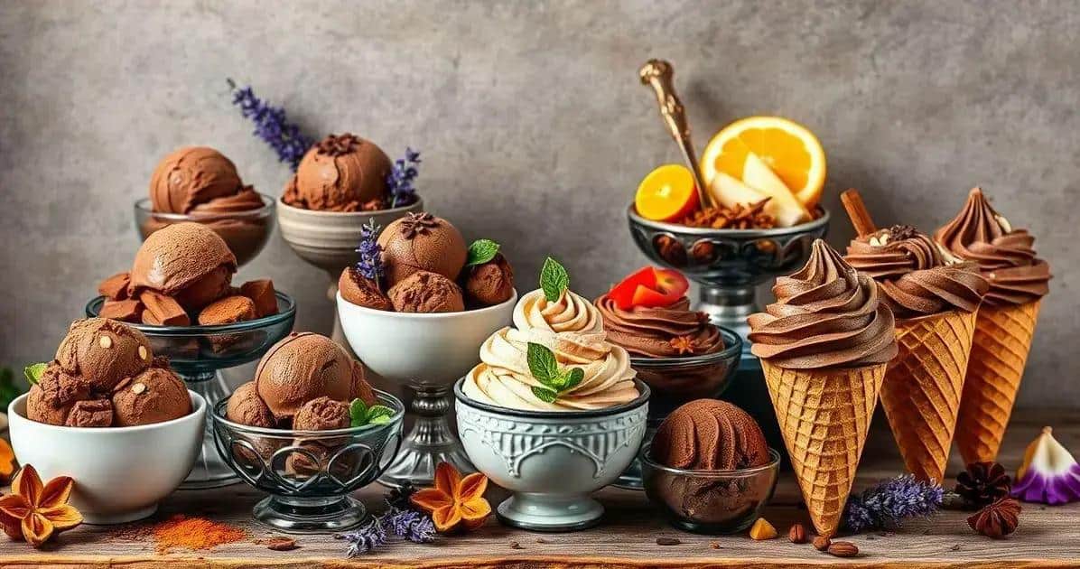 Variações de Receitas de Chocolate Gelado com Especiarias