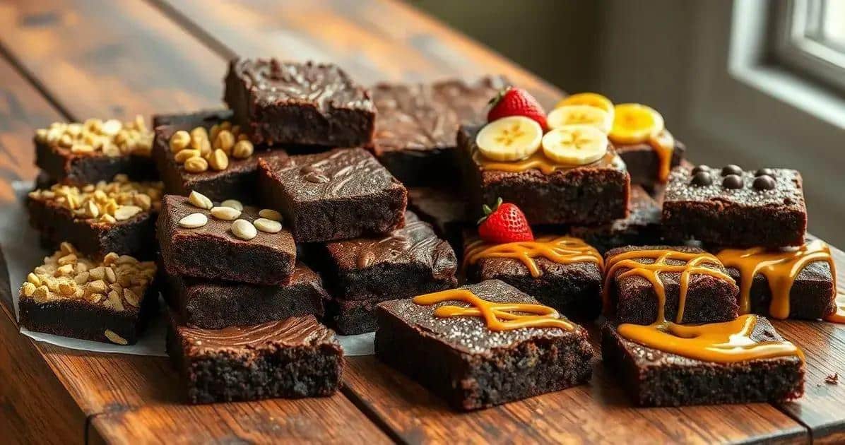 Variações do Brownie de Chocolate com Creme de Pistache