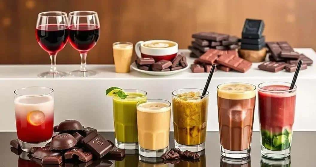 Combinações de Bebidas com Barras de Chocolate Combinações de Bebidas com Barras de Chocolate
