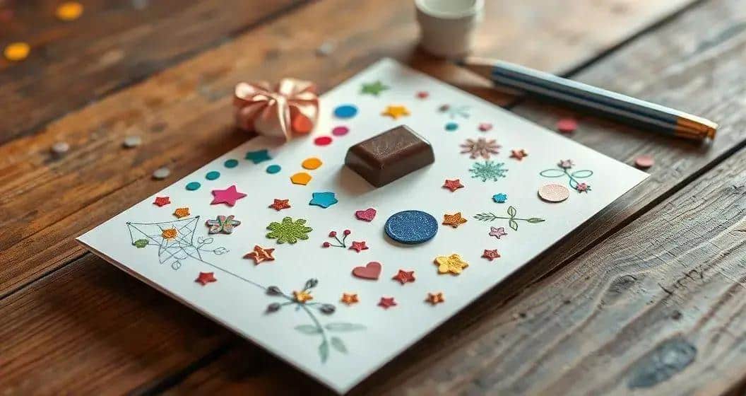 Decoração do Cartão com Chocolate Decoração do Cartão com Chocolate