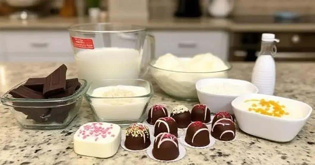 Ingredientes da Caixa de Mini Trufas de Chocolate Ingredientes da Caixa de Mini Trufas de Chocolate