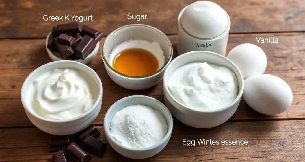 Ingredientes da Mousse de Chocolate com Iogurte Grego
