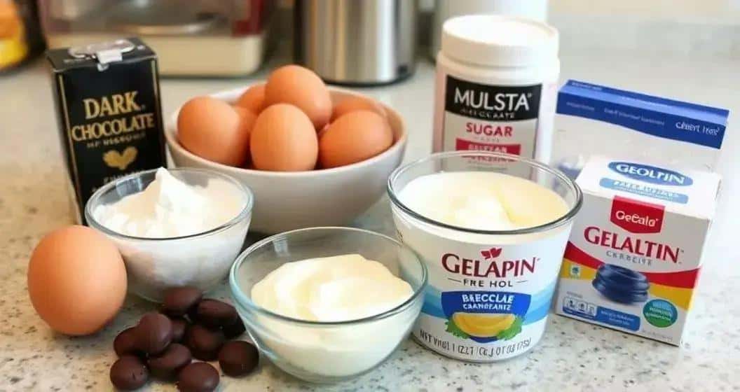 Ingredientes da Mousse de Chocolate Ingredientes da Mousse de Chocolate