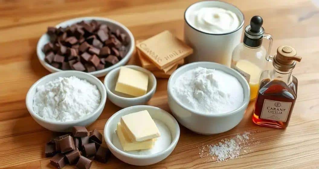 Ingredientes da Receita com Chocolate Caramelo