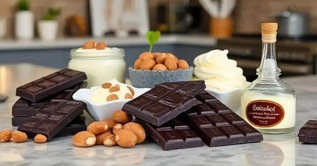 Ingredientes da Sobremesa de Chocolate com Castanha de Baru