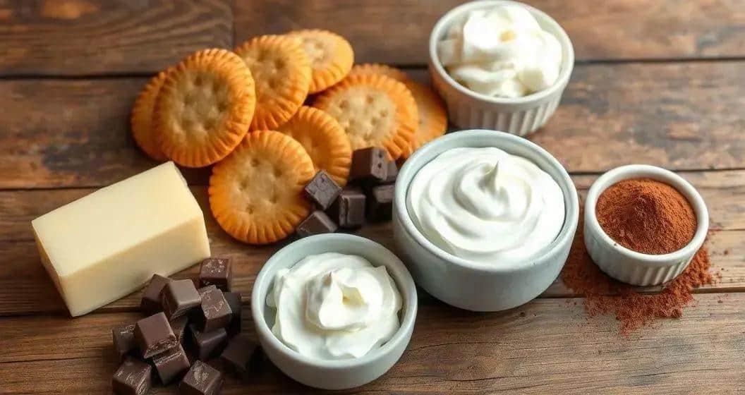 Ingredientes da Torta de Chocolate com Massa de Bolacha Maisena Integral
