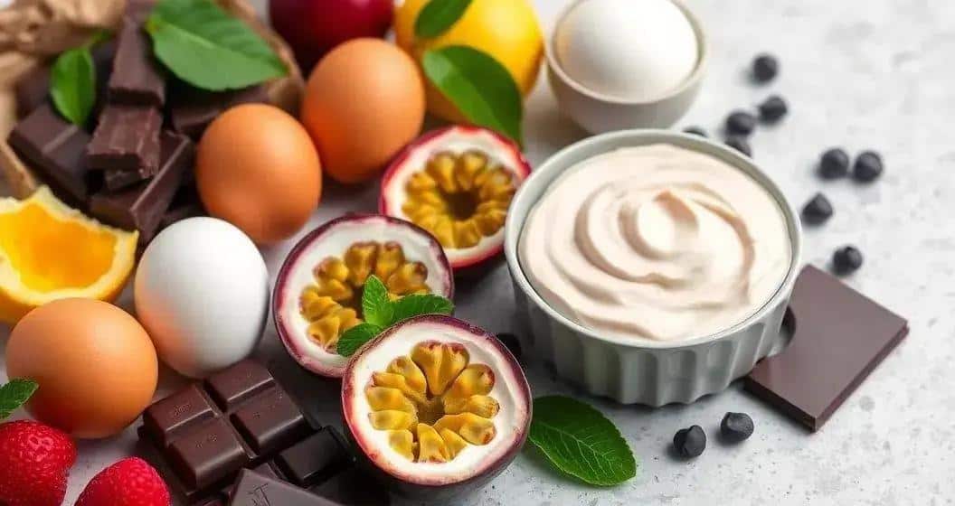 Ingredientes do Bolo de Chocolate com Creme de Maracujá Gelado