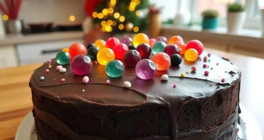 Ingredientes do Bolo de Chocolate com Frutas Cristalizadas Natalinas