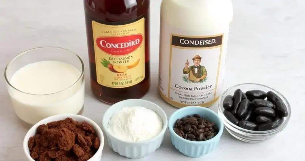 Ingredientes do Brigadeiro de Chocolate com Rum e Passas Ingredientes do Brigadeiro de Chocolate com Rum e Passas