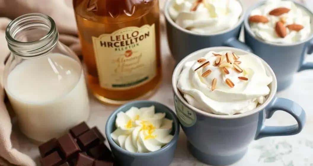 Ingredientes do Chocolate Quente com Licor de Amêndoas