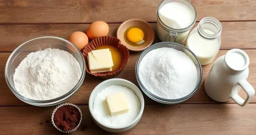 Ingredientes do Cupcake de Chocolate em Caixa Individual Ingredientes do Cupcake de Chocolate em Caixa Individual