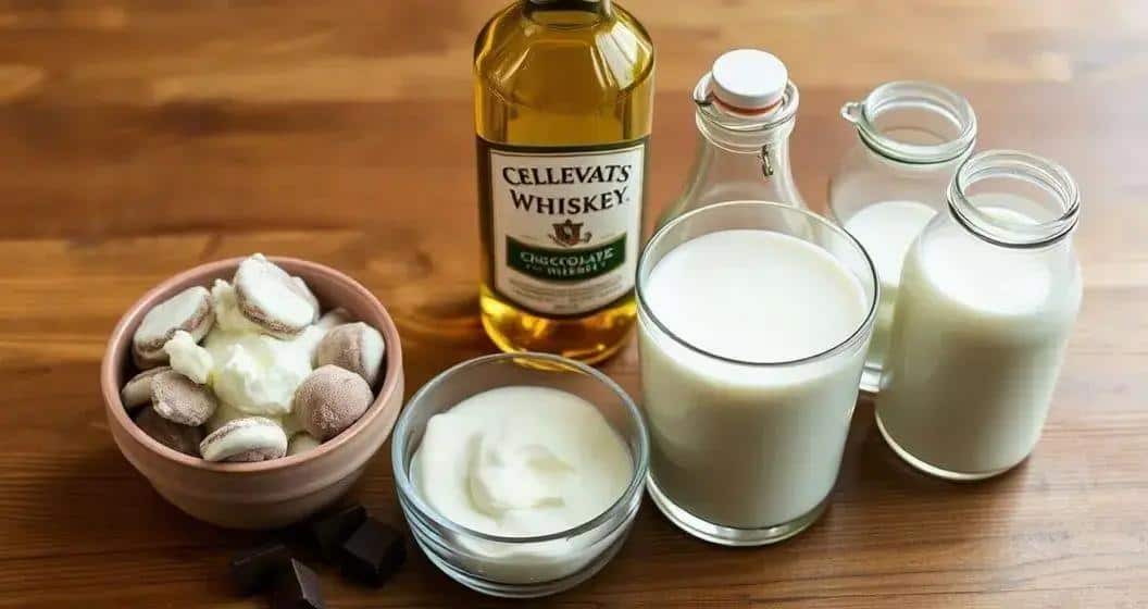 Ingredientes do Milkshake de Chocolate com Whisky Irlandês Ingredientes do Milkshake de Chocolate com Whisky Irlandês