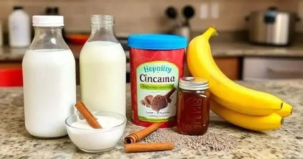 Ingredientes do Shake Termogênico de Chocolate com Canela