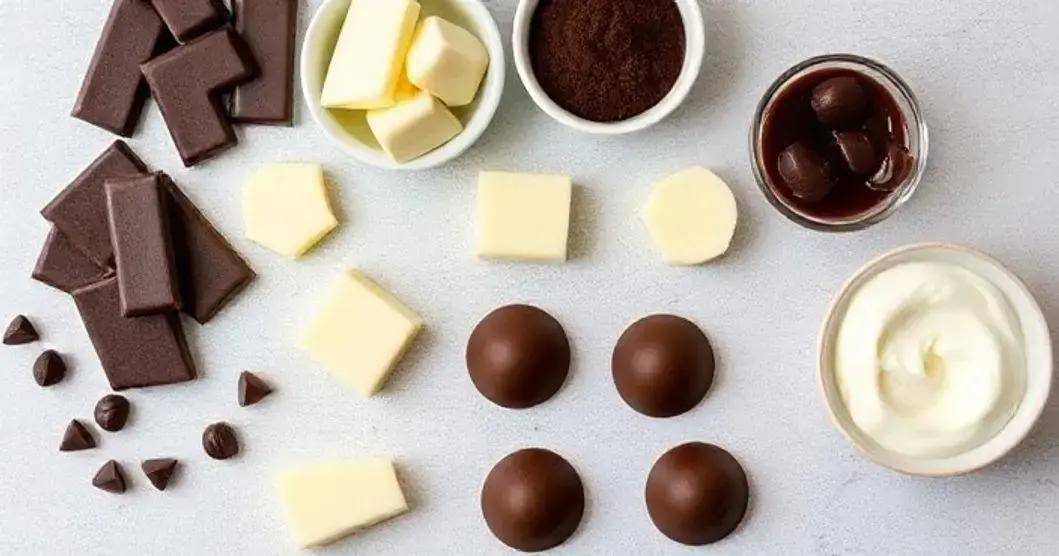 Ingredientes para Bombons de Chocolate em Forma de Concha