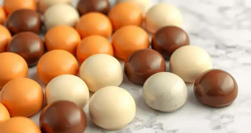 Ingredientes para criar bombons bicolor Ingredientes para criar bombons bicolor