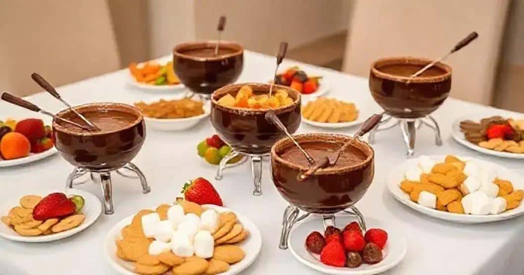 Ingredientes para mini fondue individual de chocolate Ingredientes para mini fondue individual de chocolate