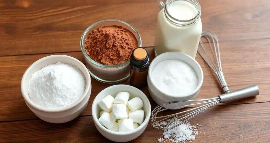 Ingredientes para o Chocolate Quente Engarrafado