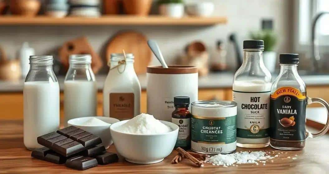 Ingredientes para o Chocolate Quente Gourmet com Flor de Sal Ingredientes para o Chocolate Quente Gourmet com Flor de Sal