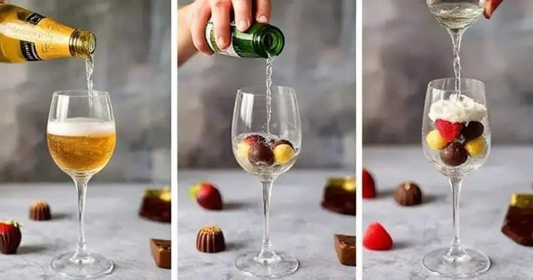 Método de Preparo do espumante com chocolates Método de Preparo do espumante com chocolates