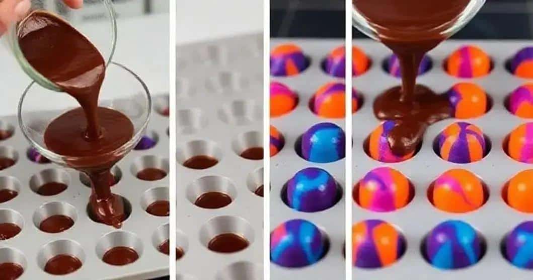 Método de preparo dos bombons bicolor Método de preparo dos bombons bicolor