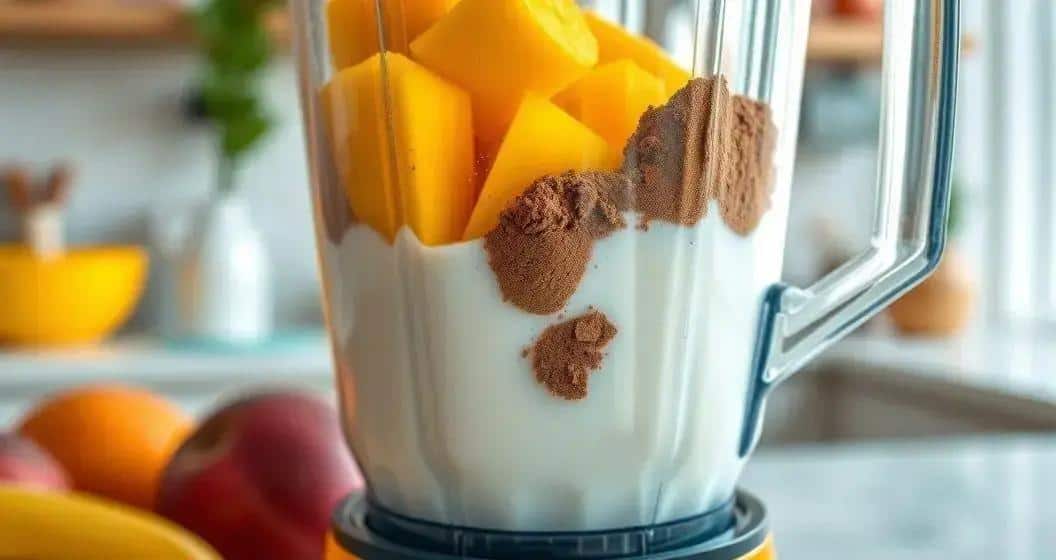 Misturando os Ingredientes do Smoothie Misturando os Ingredientes do Smoothie