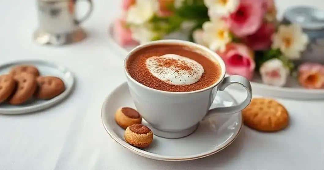 Servindo o Cappuccino de Chocolate de Forma Elegante Servindo o Cappuccino de Chocolate de Forma Elegante