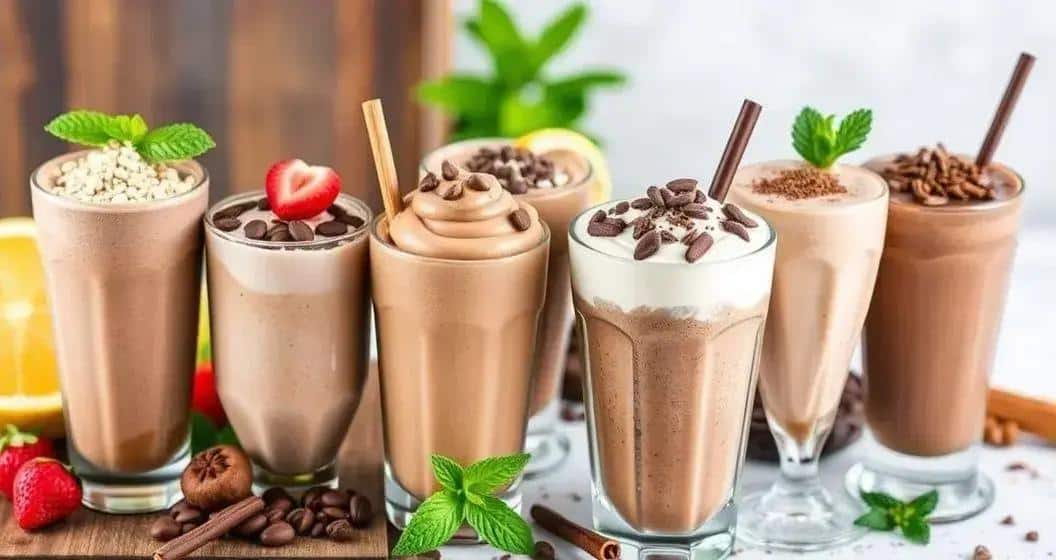 Variações do Frappé Proteico de Chocolate Variações do Frappé Proteico de Chocolate