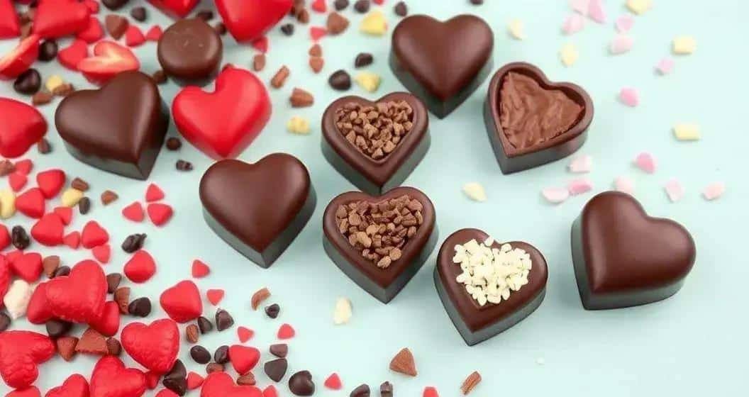 Variedades de Recheios para Bombons em Coração Variedades de Recheios para Bombons em Coração
