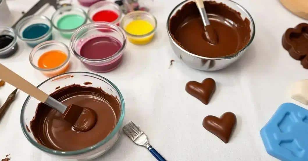 Aplicação de Corante em Chocolate Aplicação de Corante em Chocolate