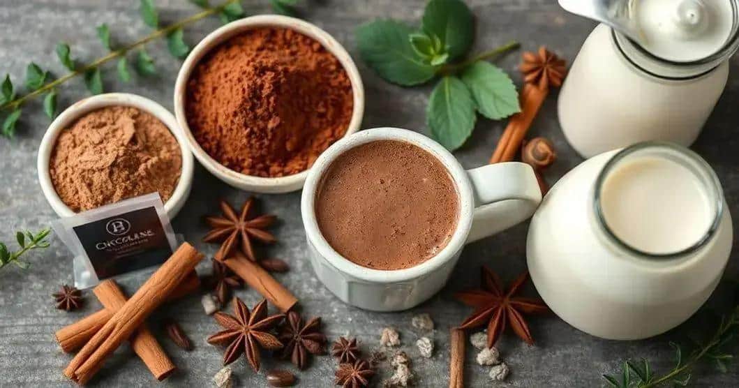 Ingredientes da Bebida de Chocolate Ingredientes da Bebida de Chocolate