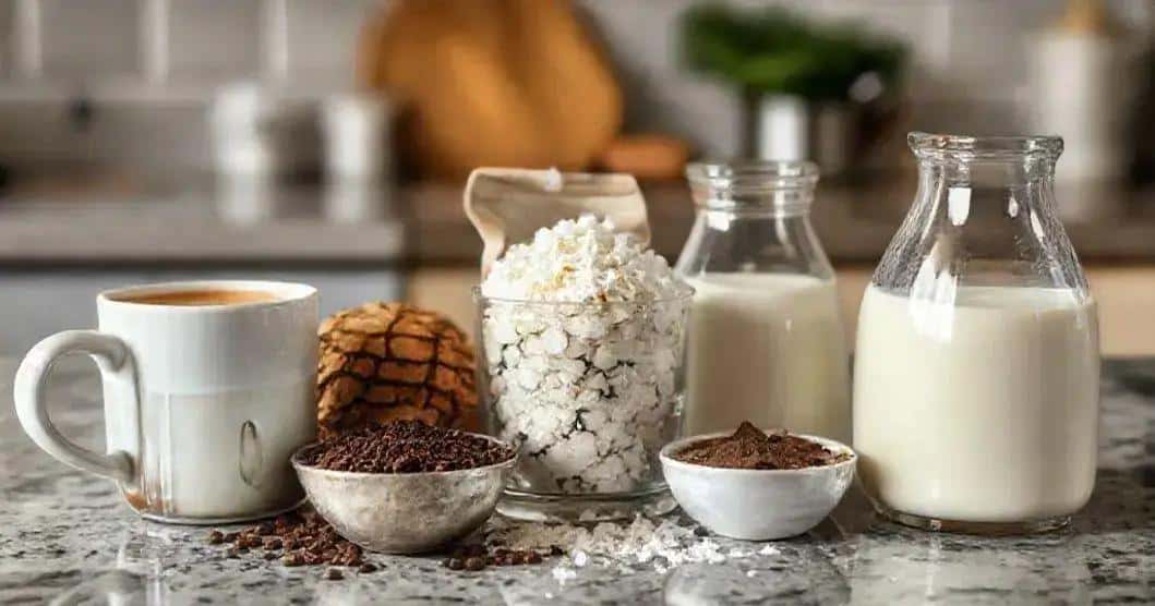Ingredientes para Mocha Quente com Coco Cremoso