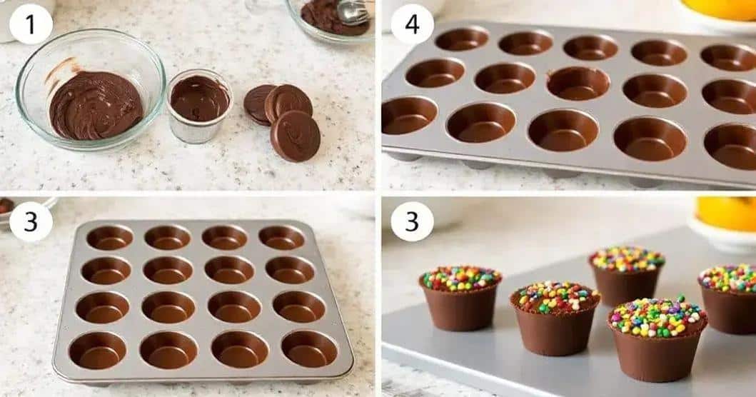 Método de Preparo dos Copinhos de Chocolate Método de Preparo dos Copinhos de Chocolate